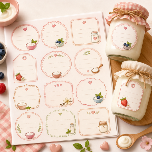 Printable Yogurt Jar Labels